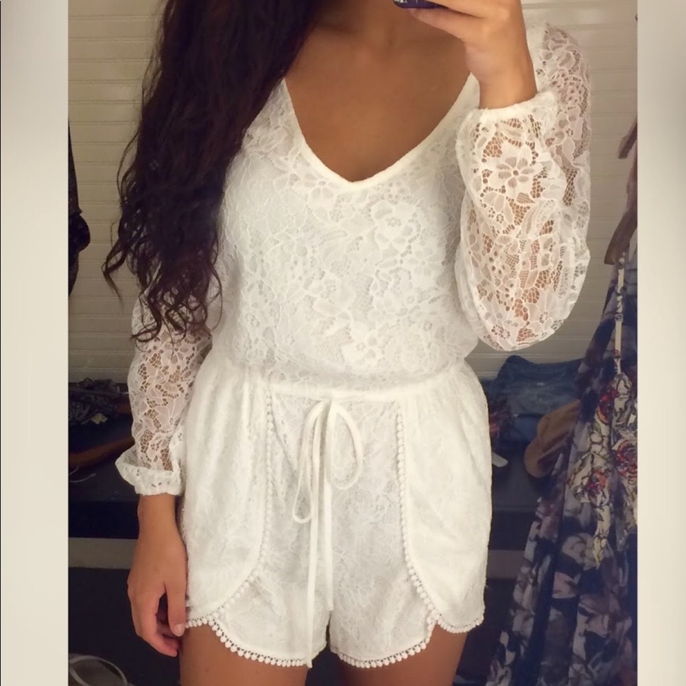 White lace romper